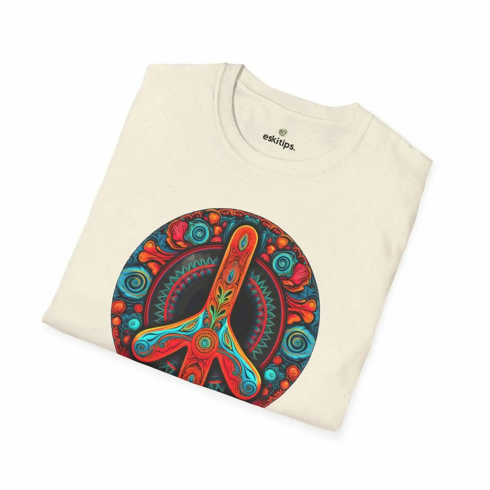 

Psychedelic Peace Symbol Mandala T-Shirt - Vibrant Retro Design