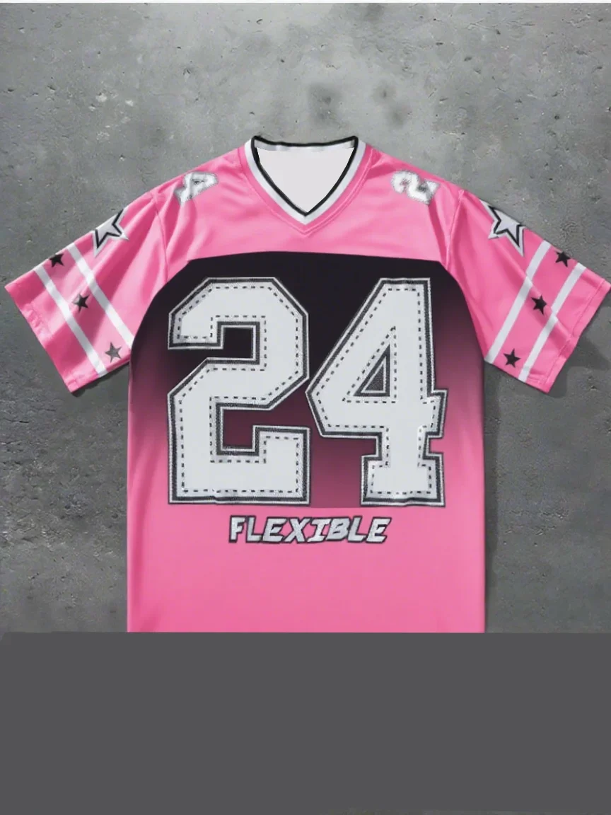 الرجال رقم 24 طباعة الخامس الرقبة تي شيرتات قصيرة الاكمام الصيف الجرافيك المحملة البيسبول الفانيلة حجم كبير المرأة تي شيرت رياضي #1