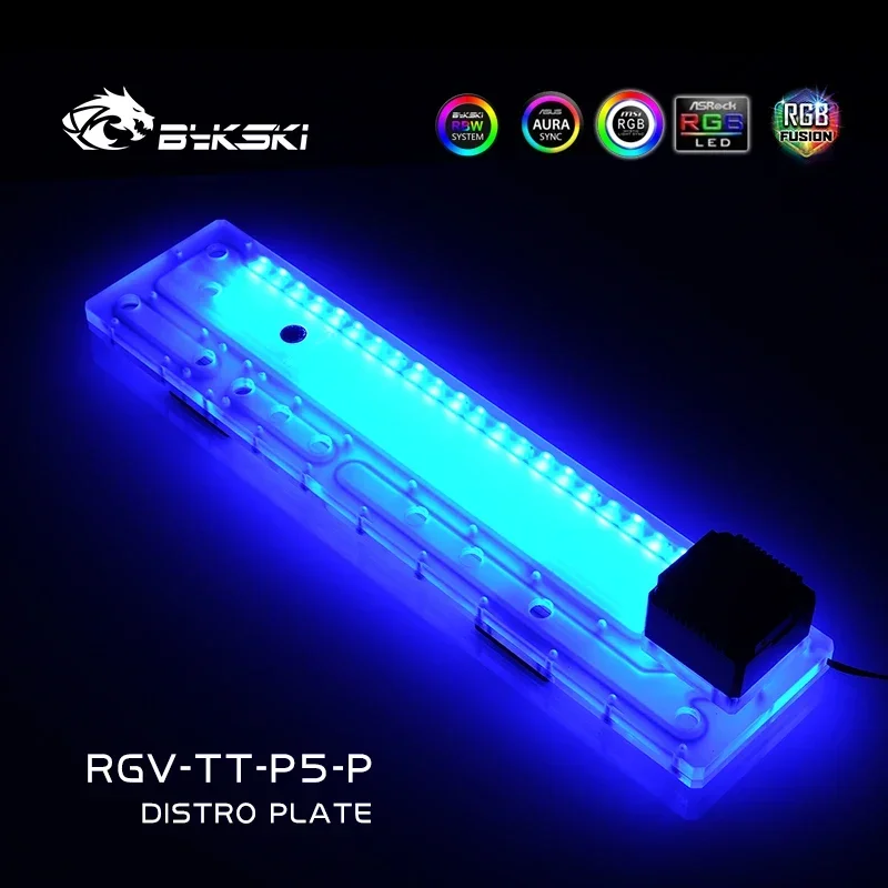 BYKSKI RGV-TT-P5-P Acrylic Board Distro Plate Solution Use for ThermalTake/Tt Core P5 for CPU GPU Block Instead of Reservoir