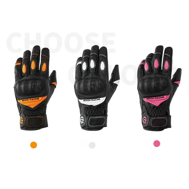 

Giron Motorcycle Riding Protection Gloves Leather Waterproof Breathable Touch Screen Female Motocross Knight Cyling Glove