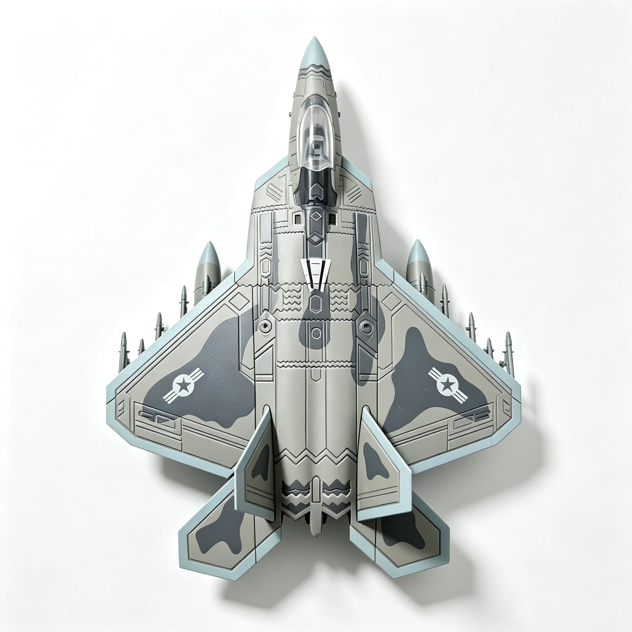 DIY Assembly Fighter Jet Model, Highly Simulated Military Aircraft with Realistic Camouflage Coating, Missile Attachments, Deskt