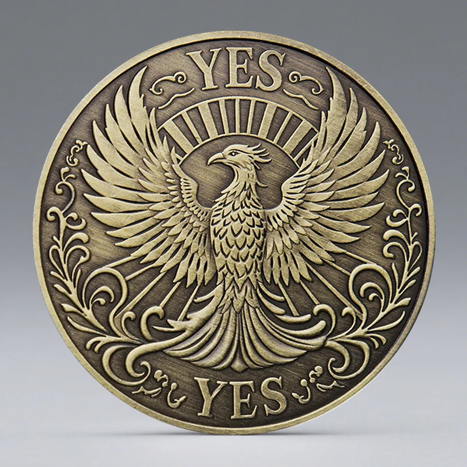 Nuevas monedas conmemorativas chapadas en cobre, sí o sin decisión, moneda de coleccionista de calavera o Fénix
