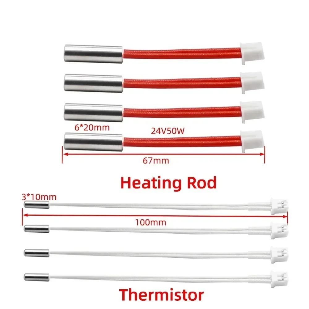 1-5set For Elegoo Neptune 4 Hotend Kit Nozzle For Elegoo Neptune 4 pro Heated Block Bimetal Heatbreak Throat Cartridge Heater