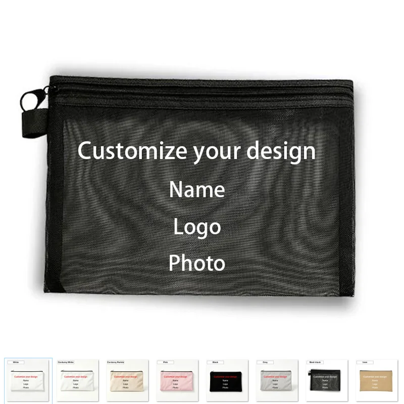 Personal Custom DIY Logo Make Up Pouch Student Pencil Makeup Bags Travel BagsCosmetic Case Toiletries Organizer Ladies Storage