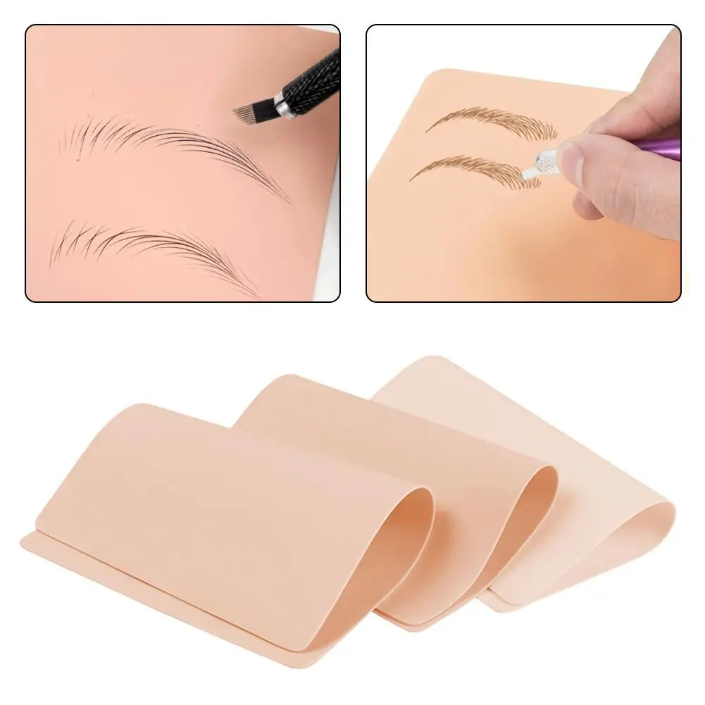 Blank Tattoo Practice Skin, Double Sided Fake Eyebrow Tattoo Practice Skins for Beginners and Experienced Tattoo Artists-1MM