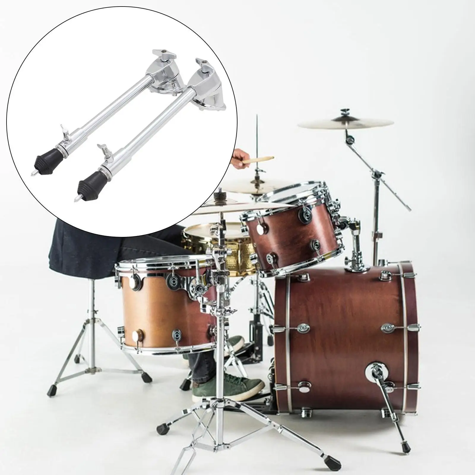 

2Pcs Tom Drum Legs Stable Easy to Install DIY High Strength Universal Fit Non Slip Accessory Percussion Instrument Replacement