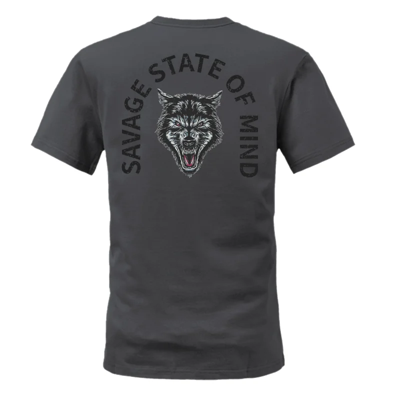 2024 Extra Large Tactical Defense Personalized SAVAGE Wolf Head Printed Pure Cotton T-shirt New Summer Fitness Short Sleeves