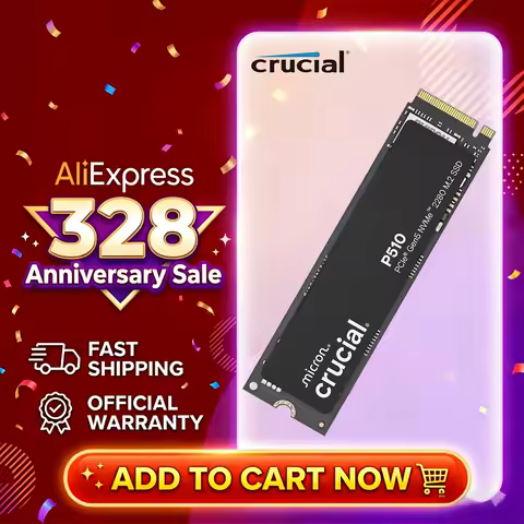 Crucial P510 1TB NVMe SSD M.2 2280 PCIe 5.0 | 11000MB/s Read, 9500MB/s Write - Upgraded from P3 Plus