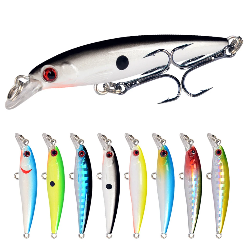 8 Stück Minnow Stream Angelköder künstlicher harter Köder für Forellen-Jerkbait-Flussköder
