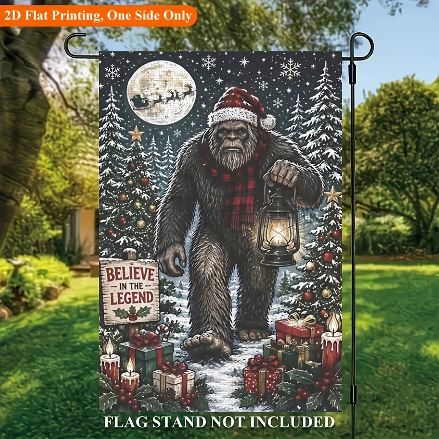 2D Flat - 2D Flat - 2D 1pc 2D Print Garden Flag 12 X 18In Christmas Gorilla Garden Flag Peach Skin Double-Sided Welcome Flag Is Very Suitable for Gardens, Lawns, Courtyards, Homes, Outdoors, Beaches, Outdoor Decorative Flags, The Latest Fashion