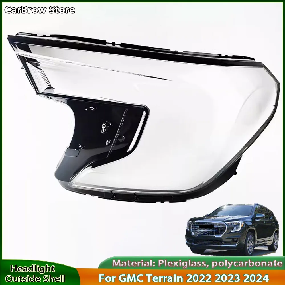 

Front Headlight Cover For GMC Terrain 2022 2023 2024 Transparent Headlamp Lamp Shell Replace Original Lampshade Plexiglass