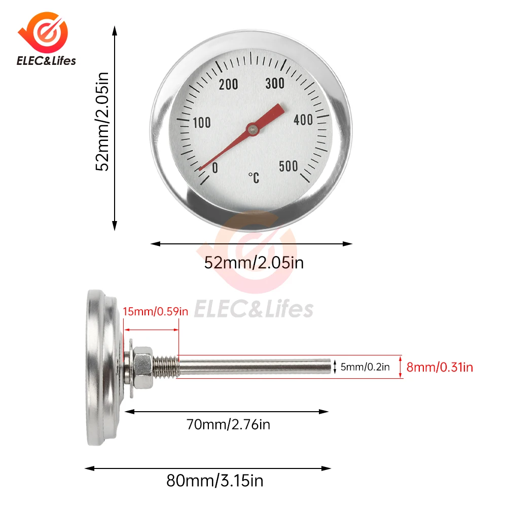 0-500 ℃   0-120 ℃   เครื่องวัดอุณหภูมิเตาอบสแตนเลสขาตั้งหน้าปัดขนาดใหญ่อบาร์บีคิวทําอาหารเนื้อสัตว์การวัดอุณหภูมิอาหารในครัวเรือน