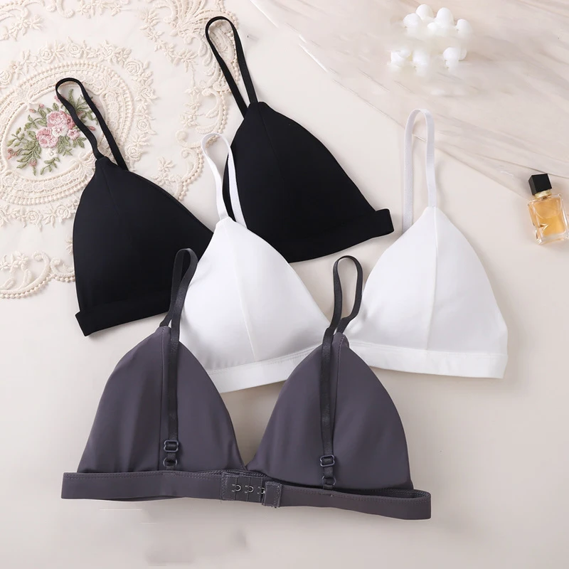 Women'S Bra Push-Up Bralette Solid Color Bras Seamless Wire-Free Brassiere Sexy Lingerie Simple Underwear For Female Girls