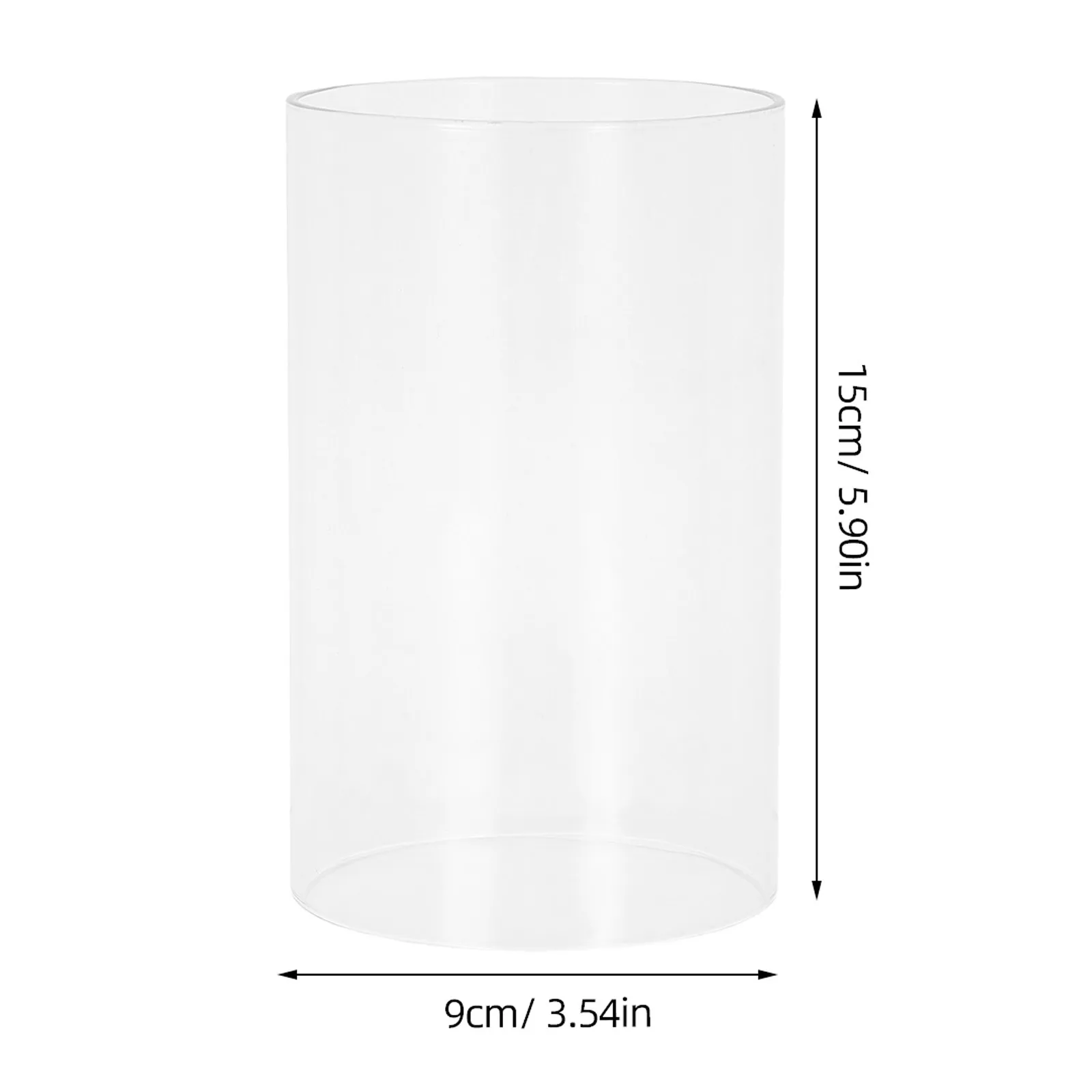3Pcs Windproof Shades Glass Cylinder Transparent Protector 5.9x3.5 Replacement Glass Cover for Wedding Patio Outdoor