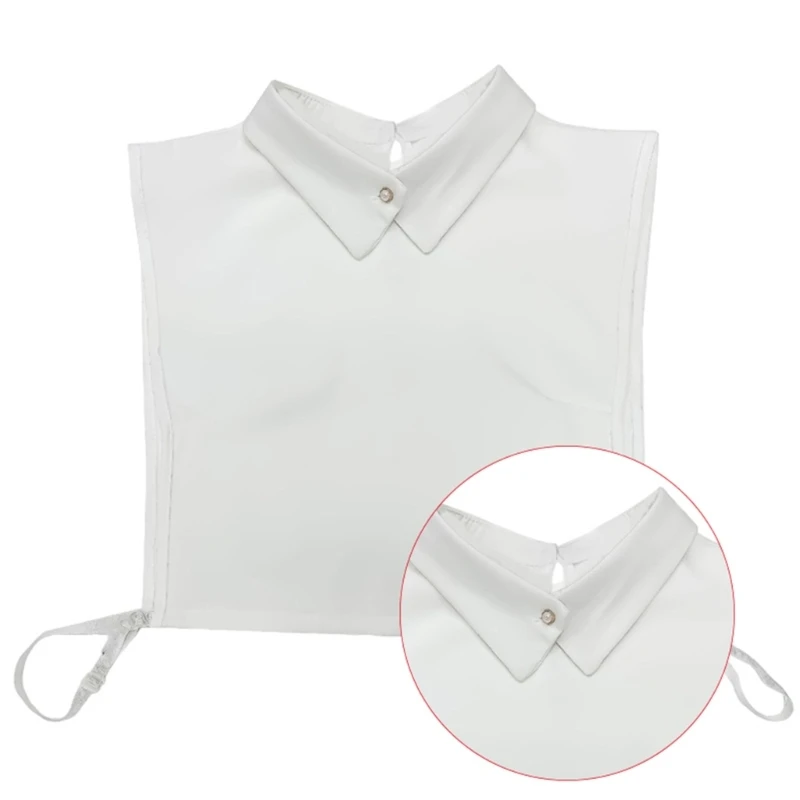 Elegant Insert Half Top Collar Pearl Collar Blouse Lapel Half Shirt Collar