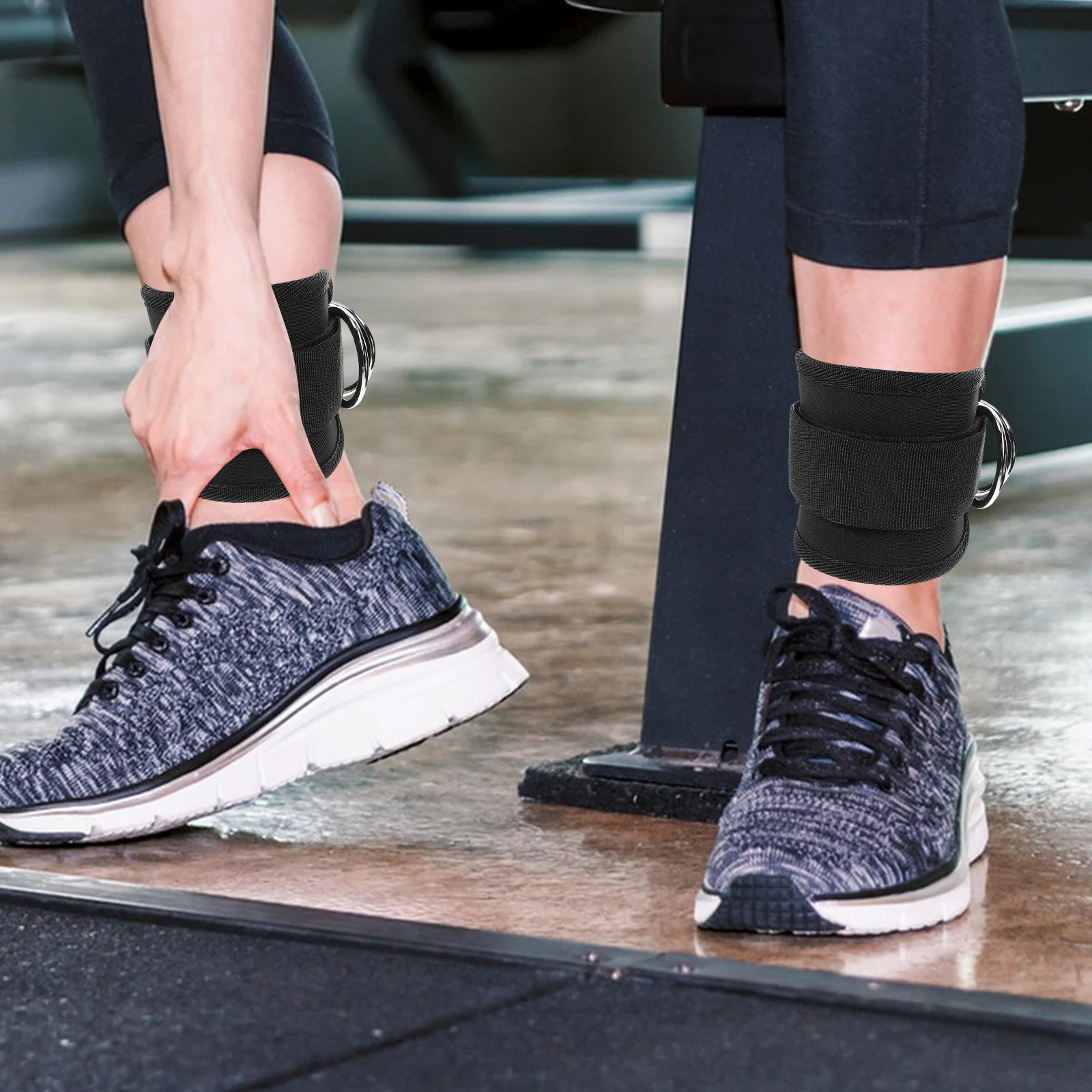 2 قطعة آلة كابل حزام الكاحل مع مشبك أشرطة الساق مقاومة للاهتراء للنساء الرجال معدات التمرين في الأماكن المغلقة والخارجية #1