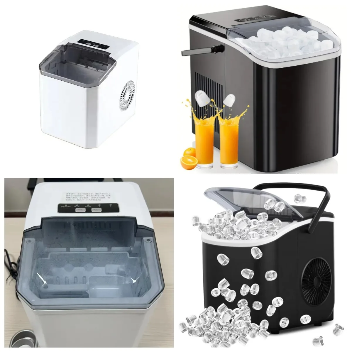 Compact Electric Bullet Ice Maker 12kg/24h Countertop Portable Plastic Housing for Outdoor RV
