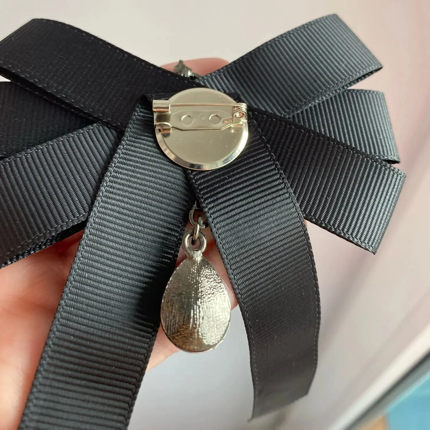 أزياء الشريط الأحمر القوس حجر الراين كريستال التعادل دبوس - الفاخرة نسيج القماش الفن بروش، أنيقة فستان الزفاف دبابيس هدية للنساء #4