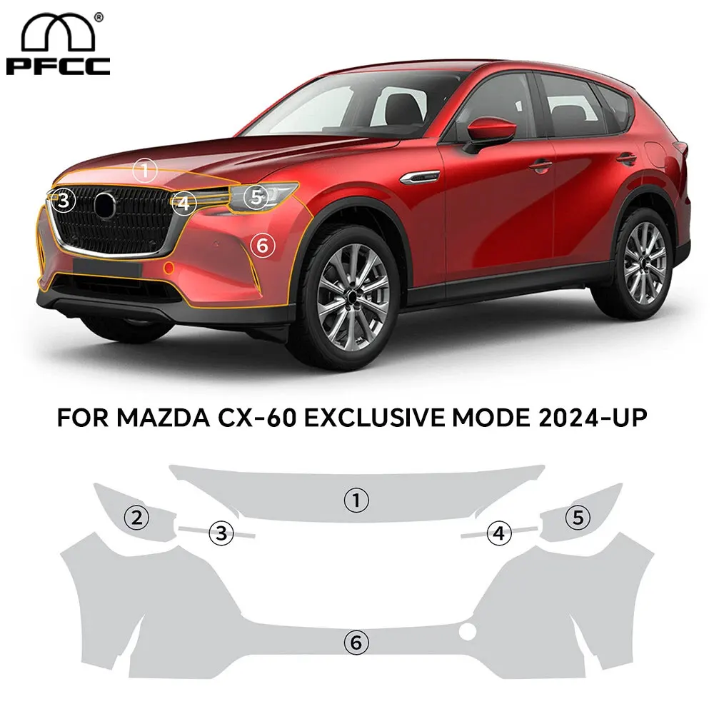

Custom Front Bumper For Mazda CX-60 Exclusive Mode 2024-UP Precut Paint Protection Film Anti-scratch Exterior Transparent Kit