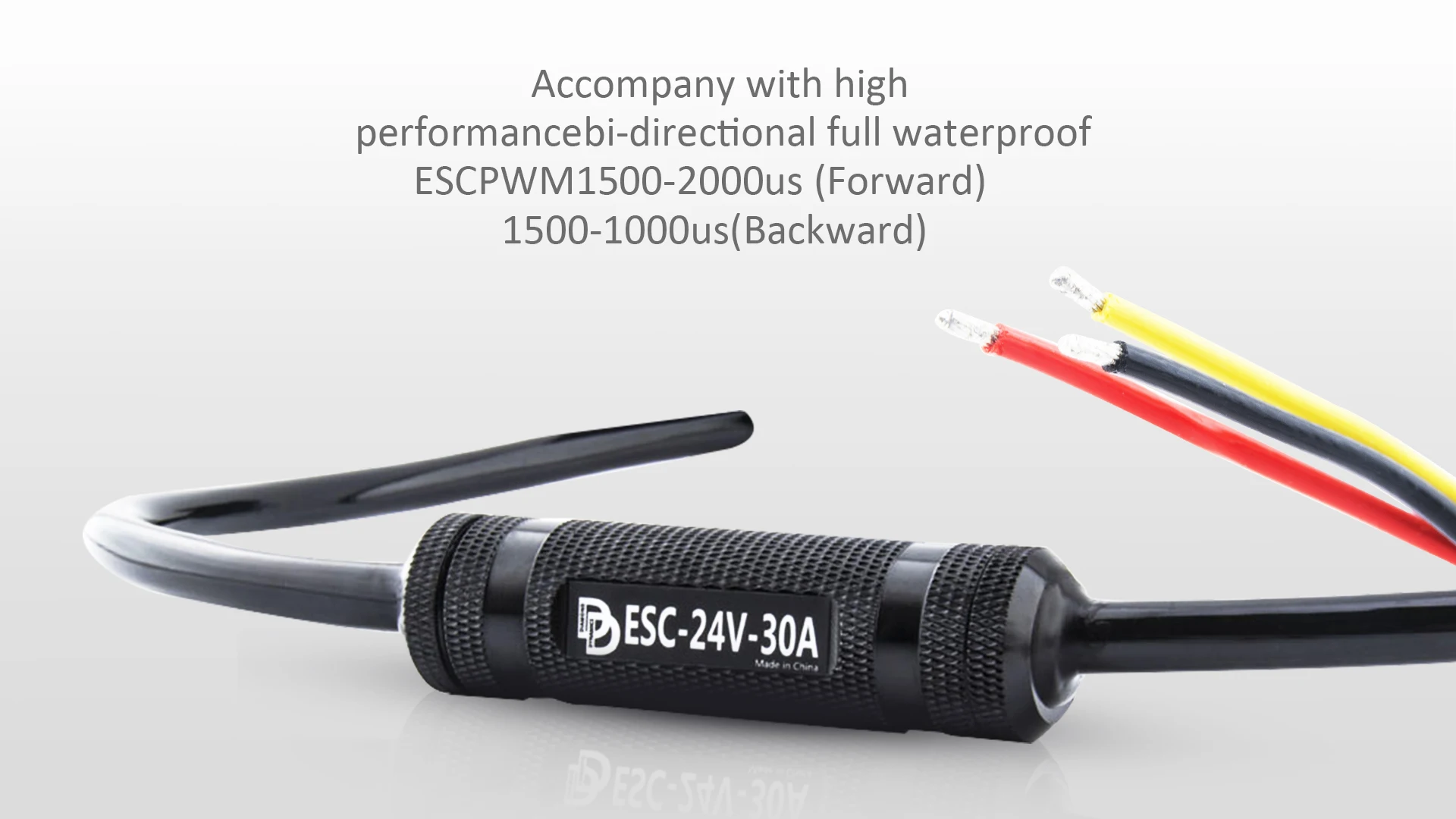 TD2.5 12V-25V 265W 2,5 kg propulsor subacuático ESC bidireccional de alto rendimiento totalmente impermeable con desplazamiento sin escobillas