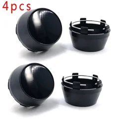 For Carbon Fiber For Car Wheel Hub Center Cap Set Of 4 60mm Outer Diameter Black Color ABS Plastic+Aluminum Material