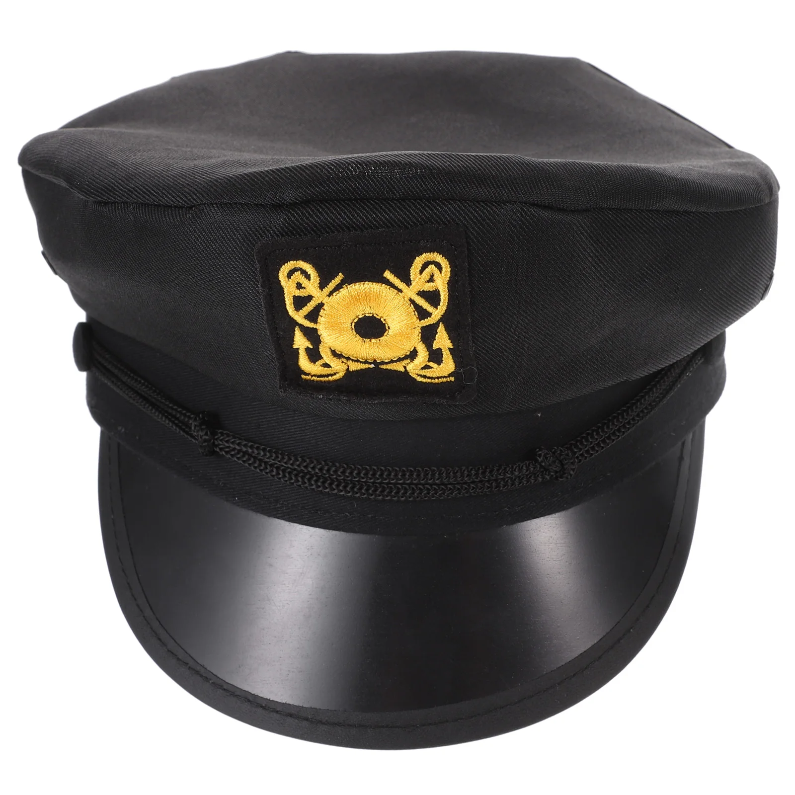 Chapéu de capitão preto proteção uv aba curvada chapéu de sol para viagens ao ar livre barco vela cosplay festa traje acessório