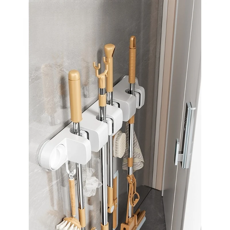 

Wall hanging clip No punching toilet mop clip, hanging mop hook fixing frame