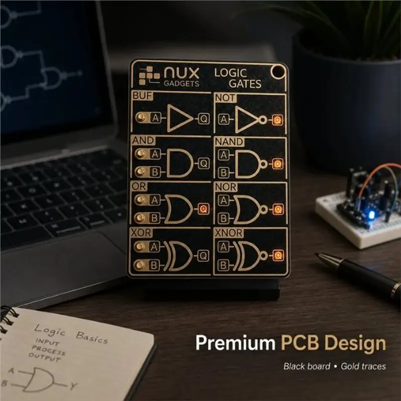 A53M-New Morse Training Card Interactive Logic Gate Circuit Board Portable Encryption Practice Device Morse Code
