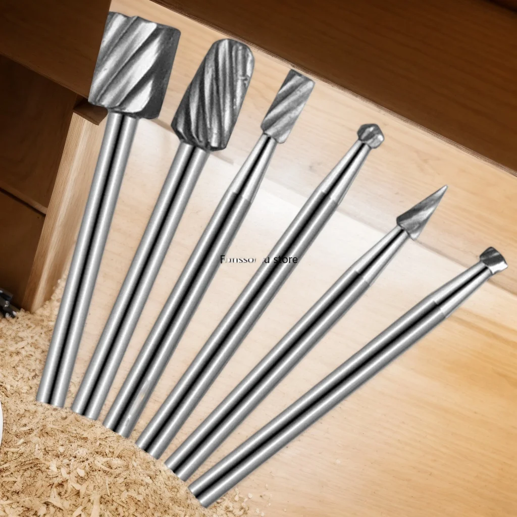 

​ ​ Набор вращающихся напильников из высокоскоростной карбида стали, 6 шт., инструменты для резьбы и шлифования по дереву ​ ​