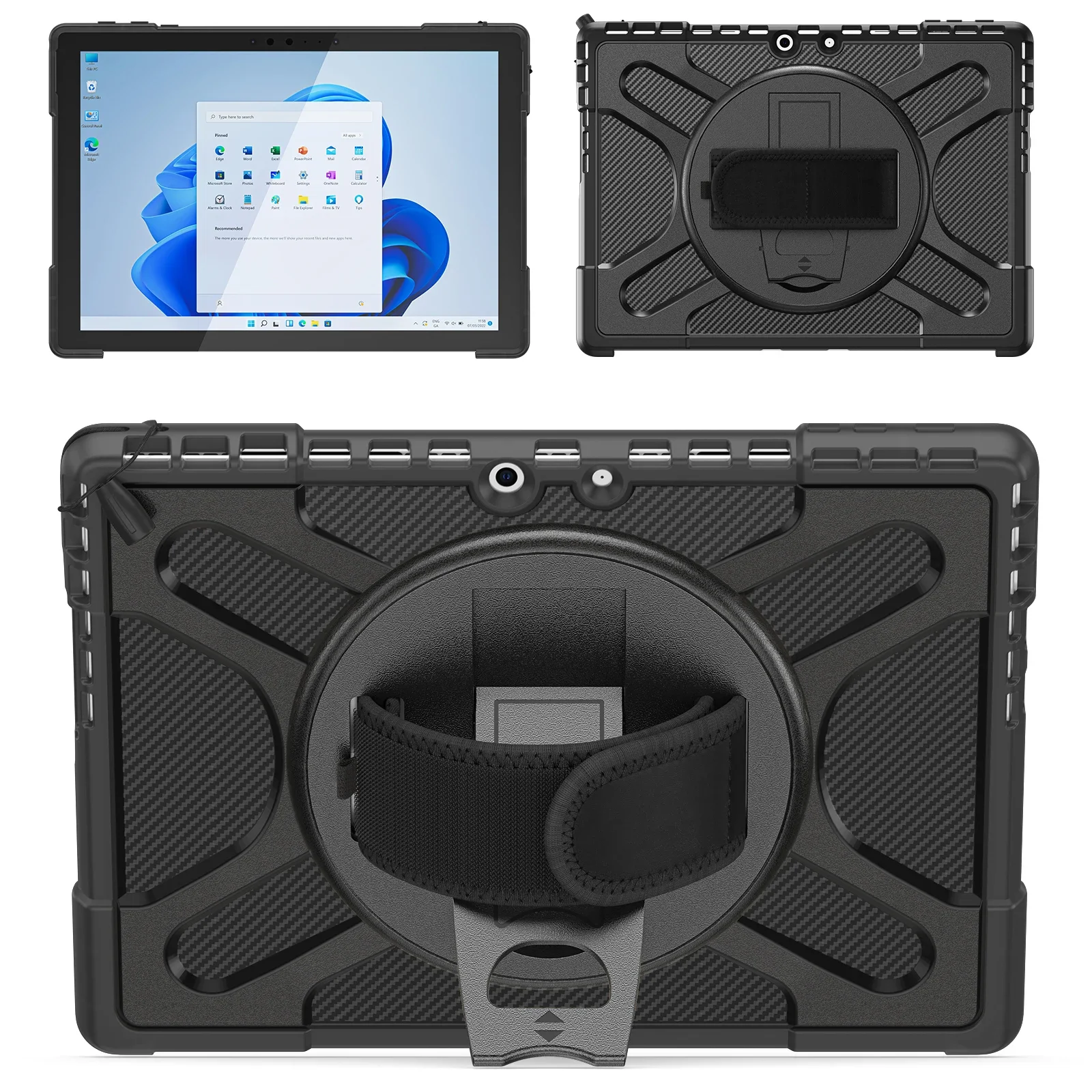 Heavy Duty Case For Microsoft Surface Pro 13 11 10 9 8 360 Rotatable Cover for Surface Pro8 Pro 8 9 10 11 13 Shockproof Case