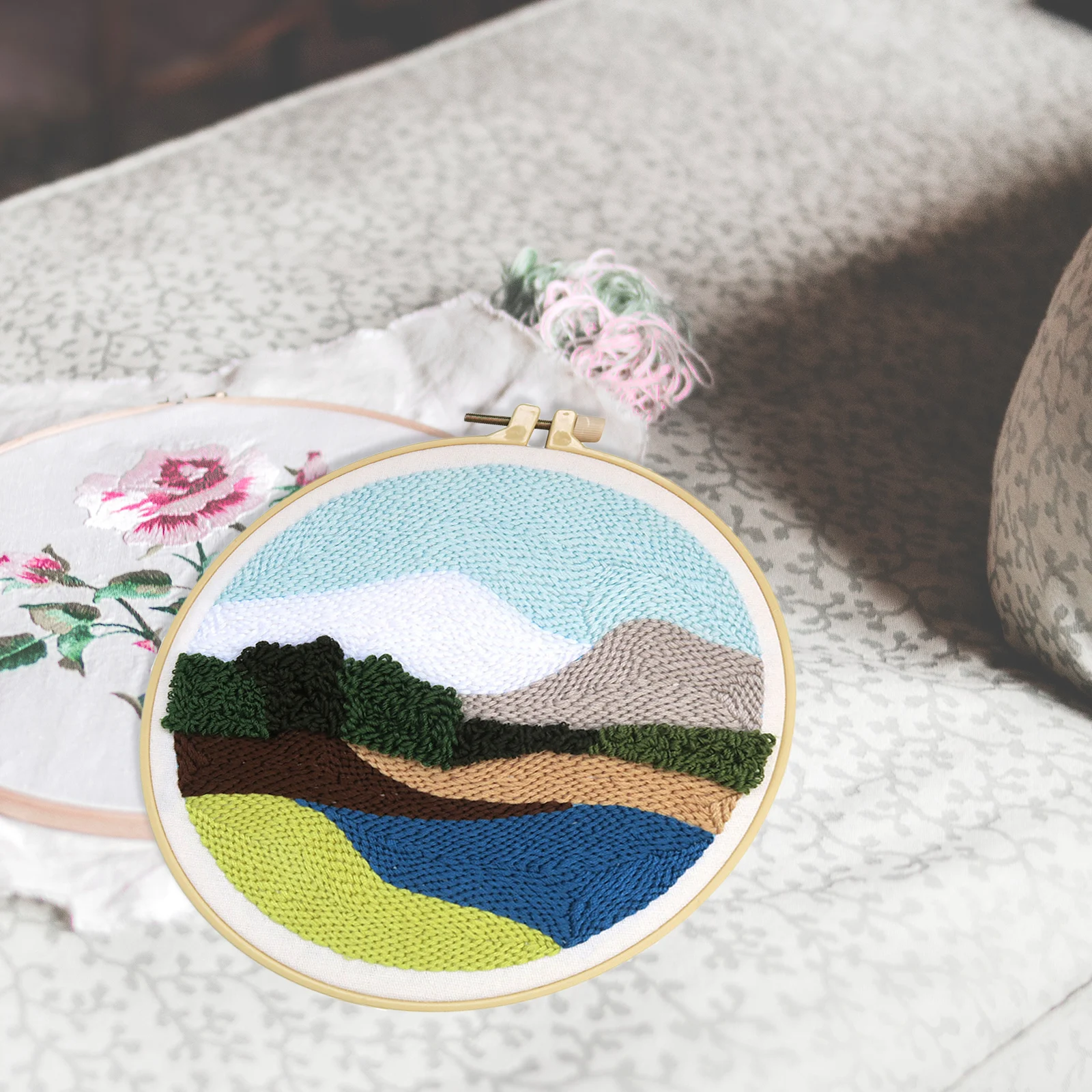 

Punch Needle Starter Beginner Embroidery Kit Diy Craft Supplies Natural Landscape Pattern For s Adults Cross
