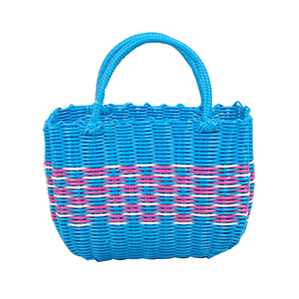 

Portable Basket Plastic Wash Basket Storage Laundry Basket with Handles Sundries Box Holder Desktop Organizer (Size S,