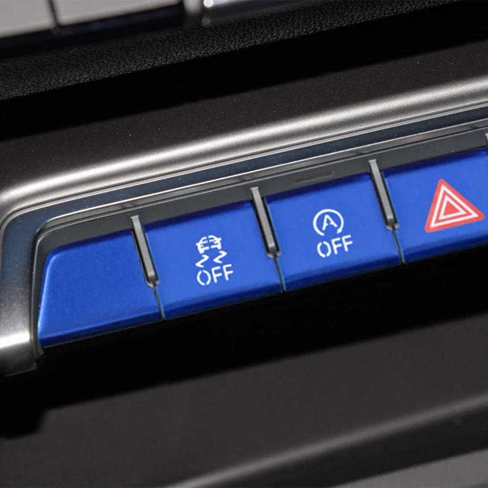 For Audi A3 8Y 2021 2022 2023 Car Central control ESS Buttons Decor Emergency Flashers Sticker Protective Cover Auto Accessories