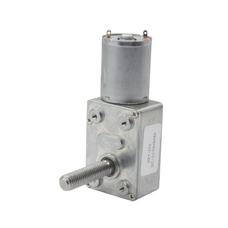 GY-370 Worm Reduction Motor M8 33mm Threaded Shaft DC6V 12V 24V 6~210RPM Geared Motor with PWM Forward Reverse Control