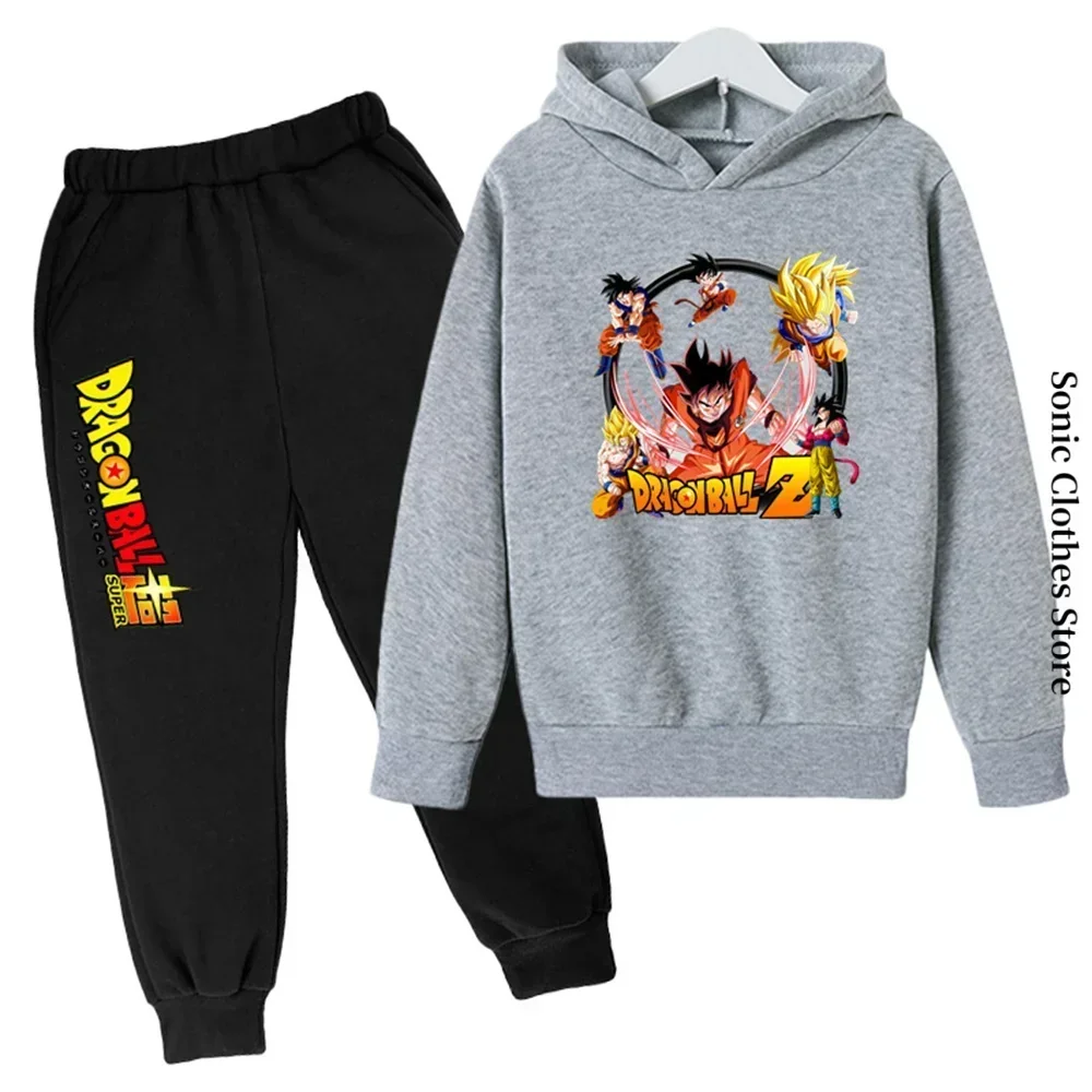 

Anime Dragon Ball Z Tracksuit Kids Hoodies Boys Clothes Boys Baby Girls Clothing Kakashi Hooded Goku Sweaters Hooded +pants 2pcs