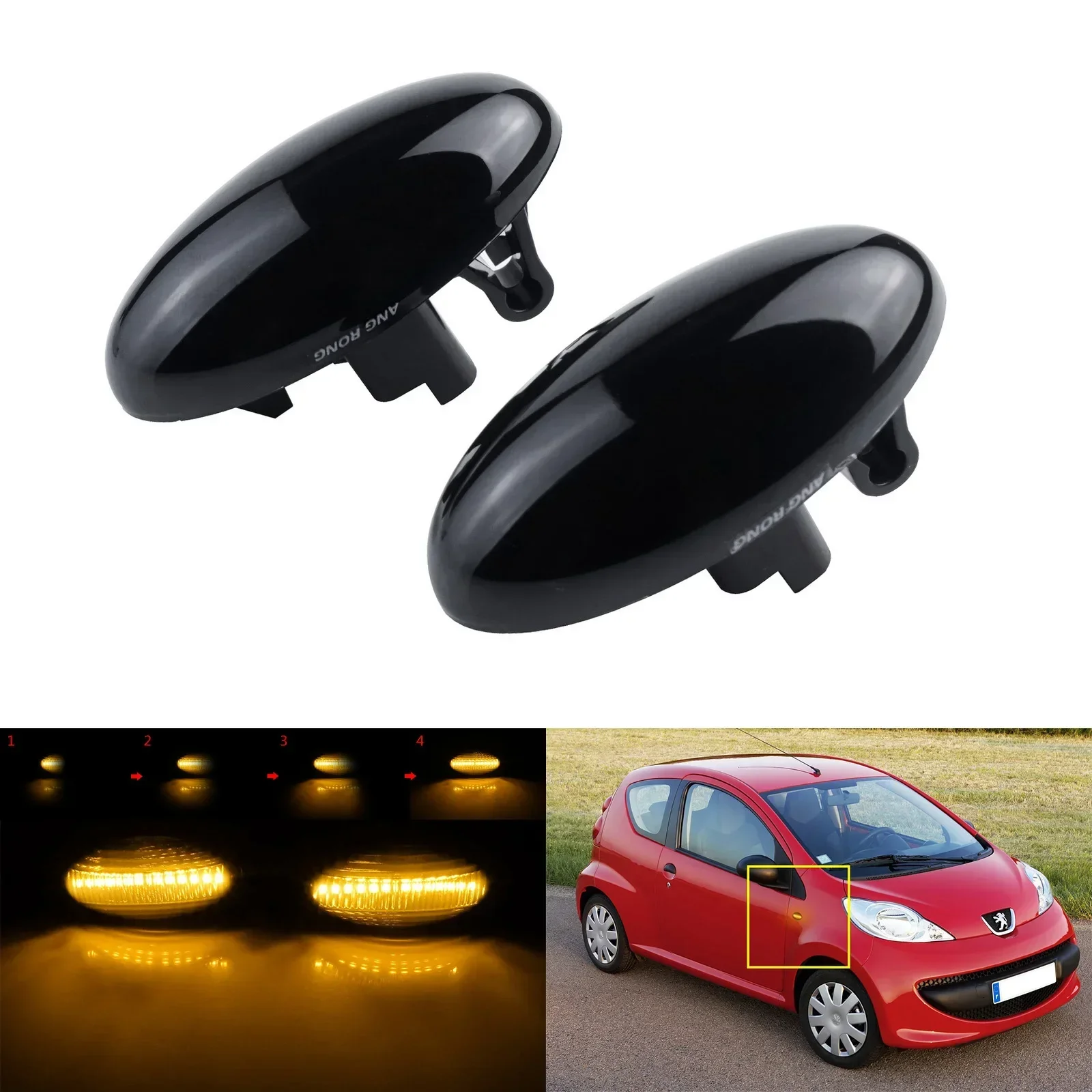

For Peugeot 107 Citroen C1 C2 C3 Fiat Dynamic Side Indicator LED Repeater Light