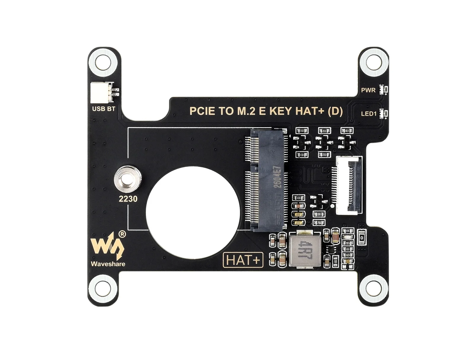 PCIe To M.2 E KEY HAT (D) For Raspberry Pi 5, Compatible With Various NGFF (M.2 E KEY) Wireless NIC, Supports USB Bluetooth