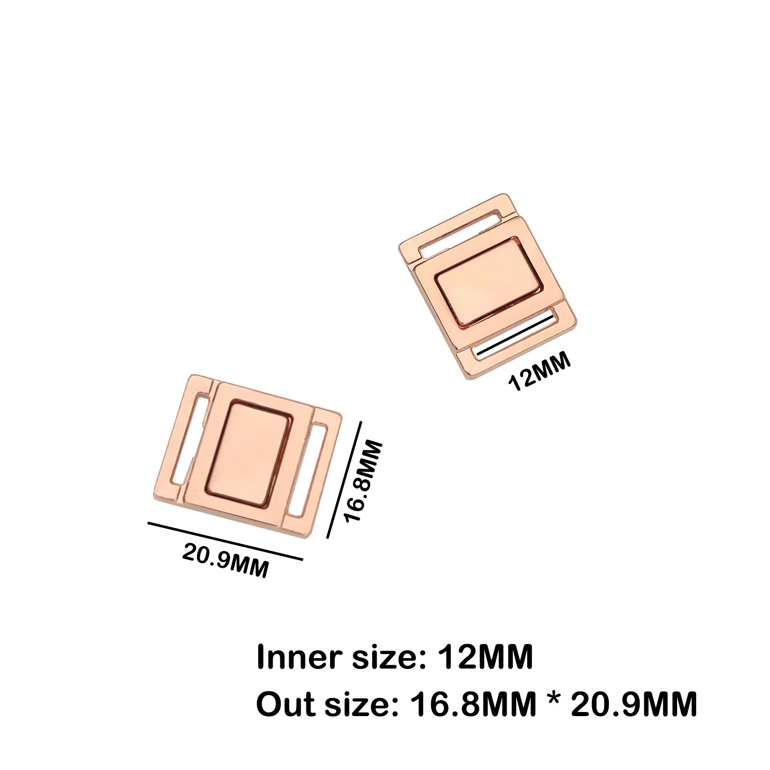 12MM Clothing link Metal Bra Front Closure Dance Clothes Back Clips Nickel-free Girdle Alloy Buckle Garment DIY Accessories