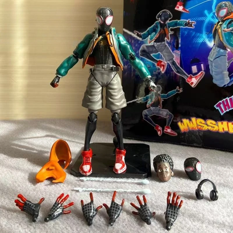 

SHF Across The Universe Miles Spider-Man Figure Super Movable Doll Multi-joint Replacement Anime Peripheral Model Toy