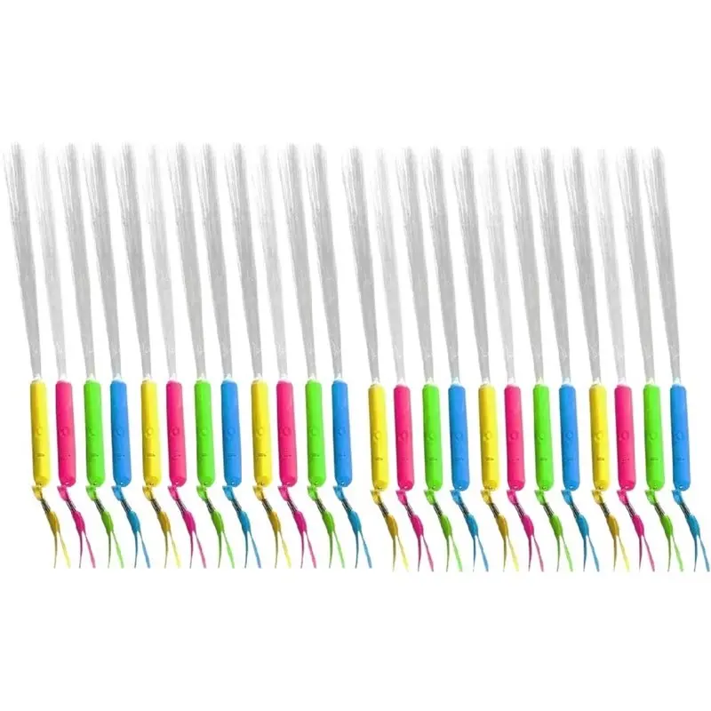 ABMR-Party LED Light Wand Set-24PCS Glow Fiber Optic Sticks Glittering Color-Changing Shining Leds