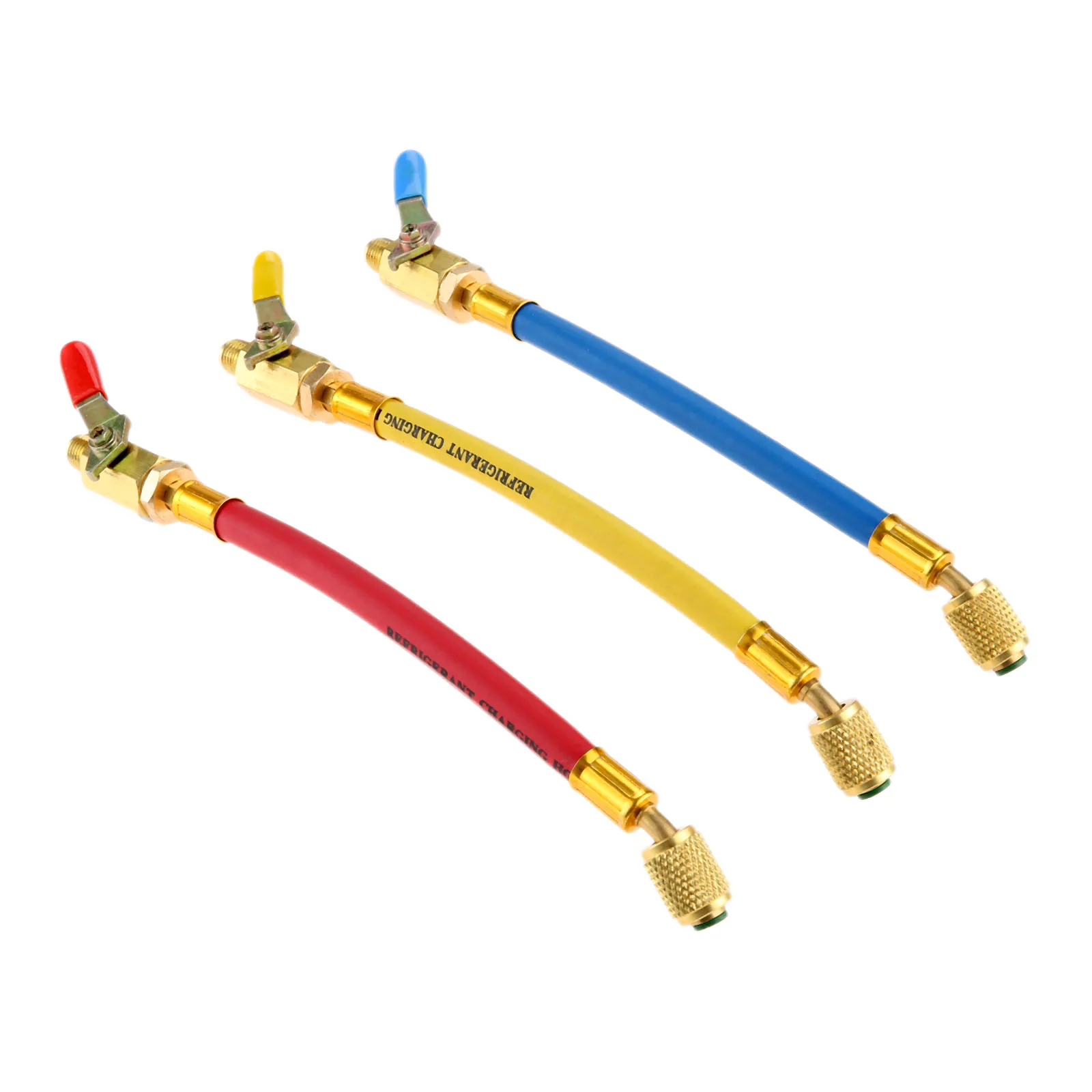 3Pcs Color Coded R410a A/C Charging Hoses 45 Degrees Angled Type Adapter for HVAC HVAC/r A/C Service Tech Hand Tools