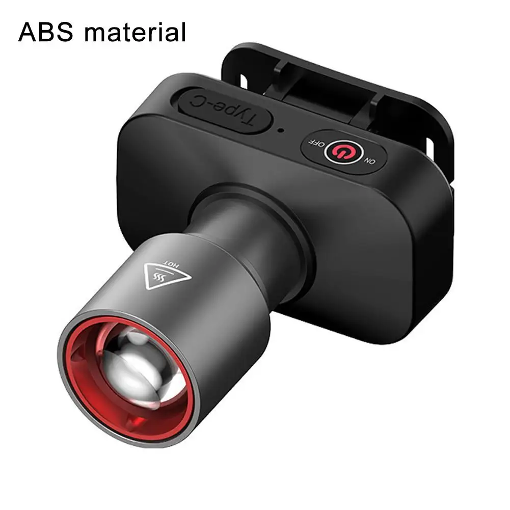 Abs zoom farol led poderoso farol à prova dwaterproof água ao ar livre caça acampamento cabeça de emergência lanterna tocha o0f0