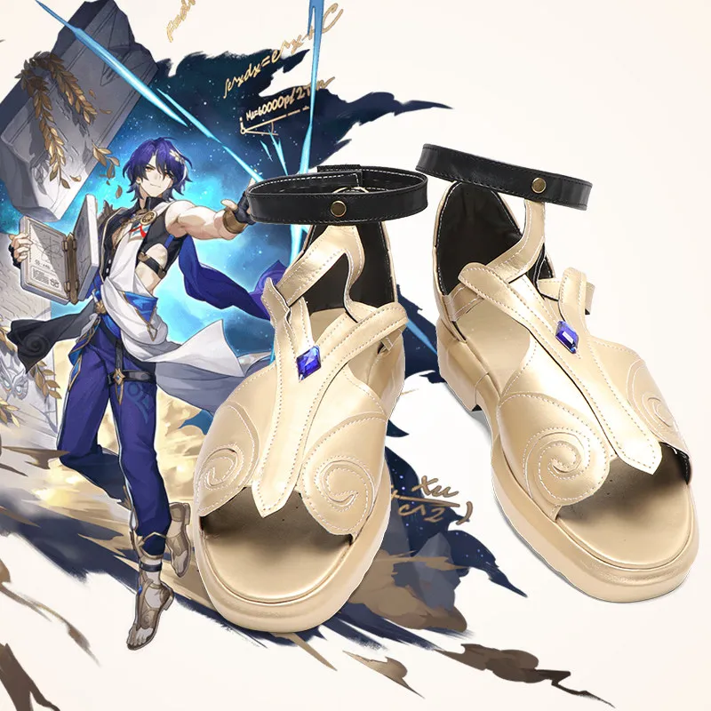 anime-honkai-star-rail-dr-chaussures-de-cosplay-ratio-bottes-courtes-en-cuir-pu-dorees-pour-halloween-et-carnaval