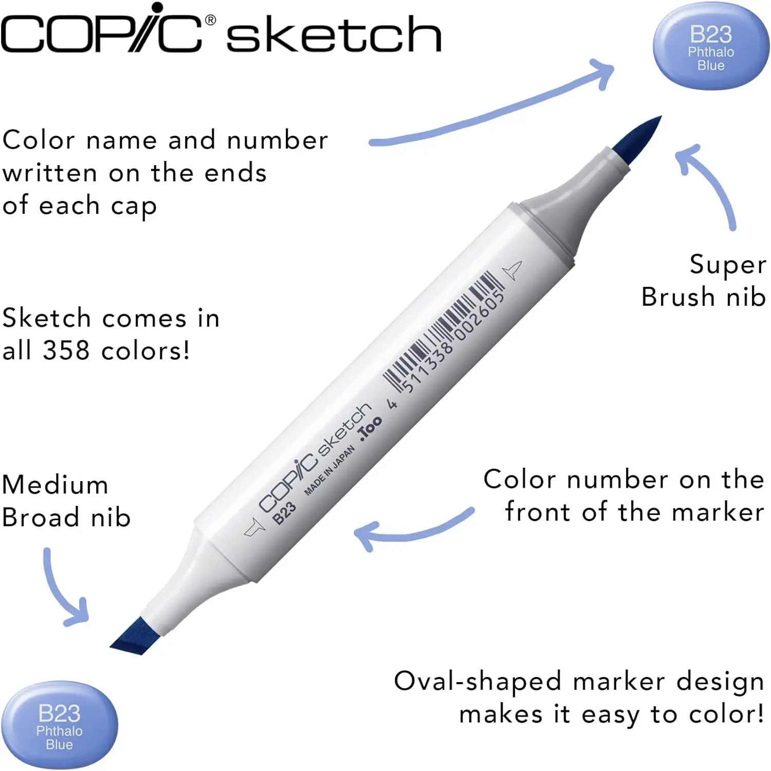 Imagem -04 - Sketch Marker Grupo Copic 72 Cores Contagem Múltipla