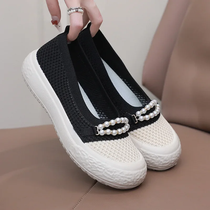 Summer Queen's Shoes Old Beijing Cloth Women's Sandals Shallow Mouth Casual Shoes Increase Height Thick Bottom Fishermans Shoes