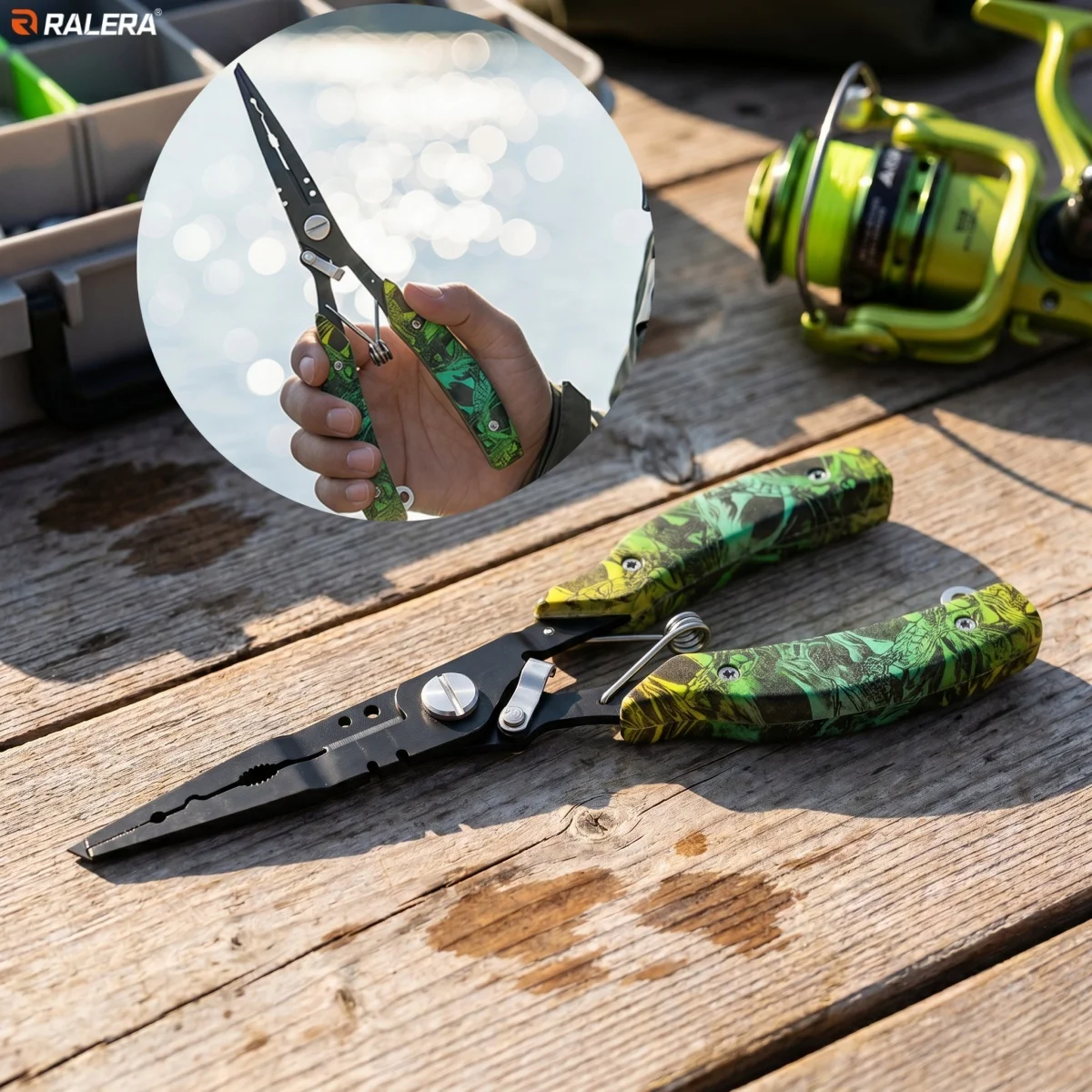 RALERA Multifunctional Fishing Pliers Stainless Steel Lure Pliers Hook Remover Line Cutter Split Ring Opener With Lanyard Sheath S7b036c7e8cf14516bc42897d54ef6ba6m