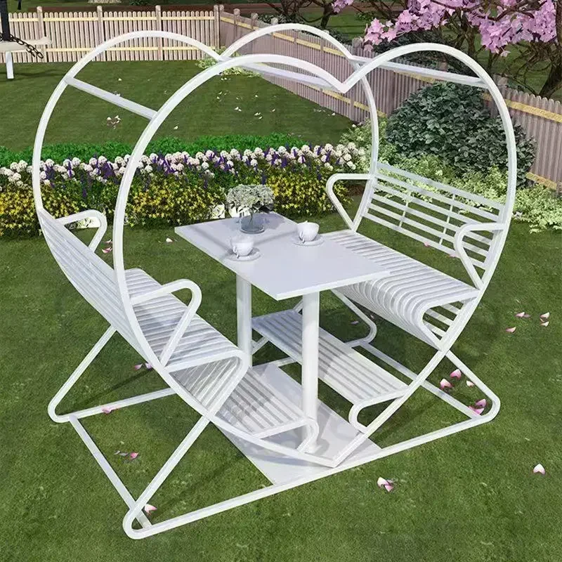 Outdoor park scenic spot love swing chair Internet celebrity outdoor photo shooting props table and chair courtyard outdoor deco