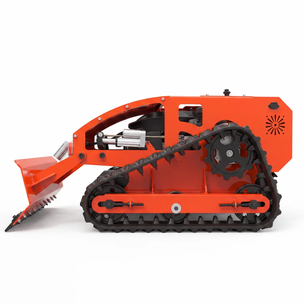 Factory Direct Wireless RC Crawler Mower Auto Mowing Function High Efficiency for Large Orchard and Grassland
