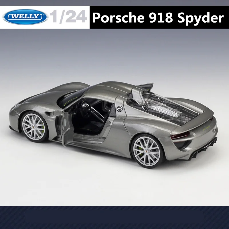 WELLY 1:24 Porsche 918 Spyder Alloy Sports Car Model Diecast Metal Toy Racing Car Vehicles Model Simulation Collection Kids Gift