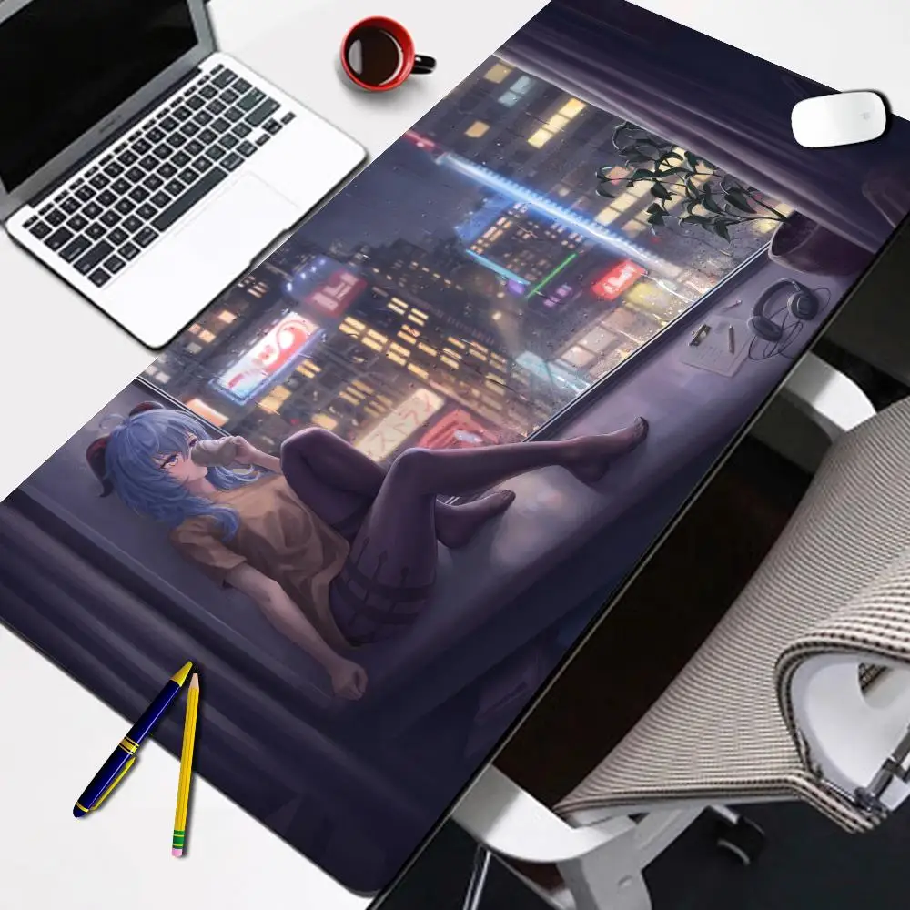 

XXL Genshin Impact Ganyu Mouse Pad Gamer Anime Sexy Girl Large Desk Mat Computer Gaming Peripheral Accessories MousePads
